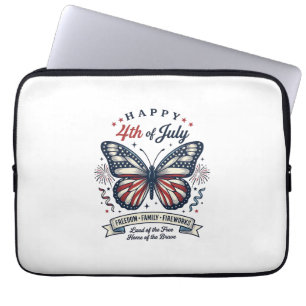 Housse Pour Ordinateur Portable Papillon Patriotique Bonne Fête du 4 Juillet Desig
