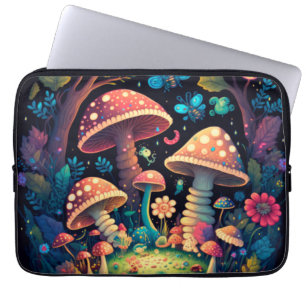 Housse Pour Ordinateur Portable Papillons aux champignons magiques