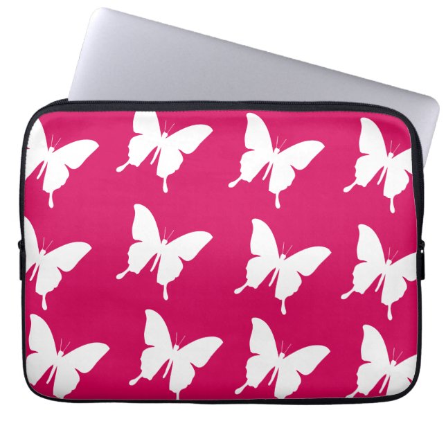 Housse Pour Ordinateur Portable Papillons monarques roses (Devant)