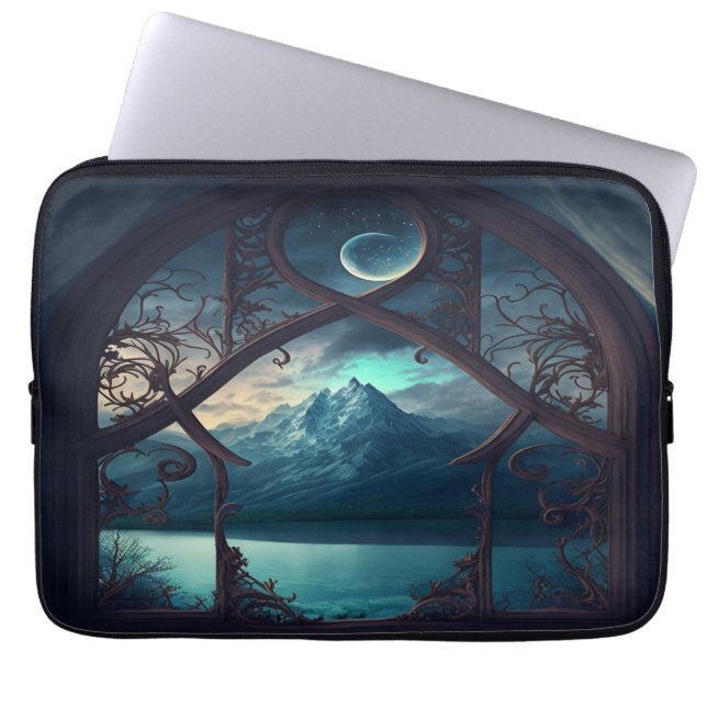 Housse Pour Ordinateur Portable Par la fenêtre Lune (Devant)