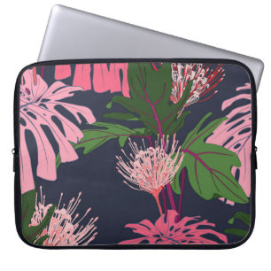 Housse Pour Ordinateur Portable Paradis tropical : Feuilles et fleurs exotiques