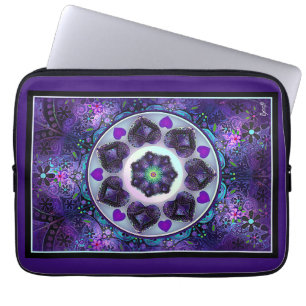 Housse Pour Ordinateur Portable Parapluie violet & coeurs .7