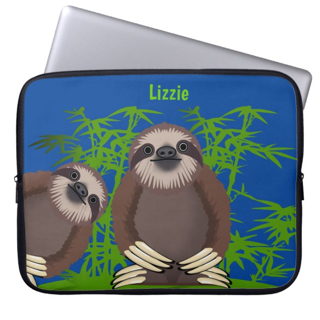 Housse Pour Ordinateur Portable Parcelles mignonnes souriantes Monogrammes (Devant)