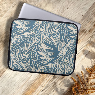Housse Pour Ordinateur Portable Parmi les feuilles bleu beige nature