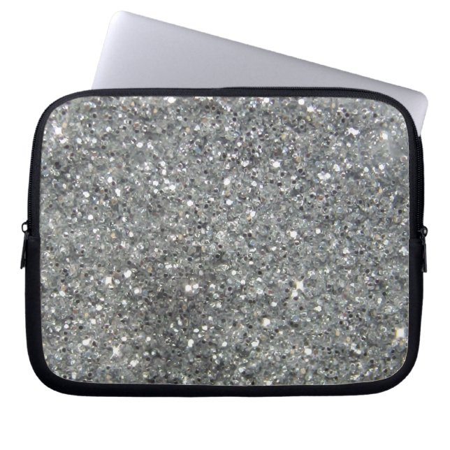 Housse Pour Ordinateur Portable Parties scintillant argentée stylé (Devant)