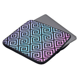 Housse Pour Ordinateur Portable Parties scintillant colorée et Motif géométrique n