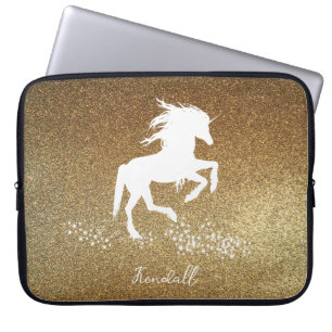 Housse Pour Ordinateur Portable Parties scintillant d'or Unicorn Portable Sleeve