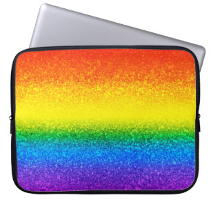 Housse Pour Ordinateur Portable Parties scintillant LGBT Pride Stripes Arc en ciel