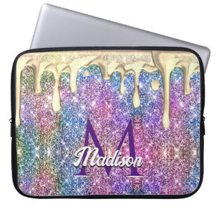 Housse Pour Ordinateur Portable Parties scintillant or mignonne iridescente violet