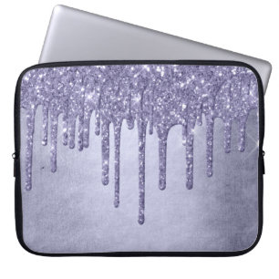 Housse Pour Ordinateur Portable Parties scintillant pourpre de séchage   Verse à g