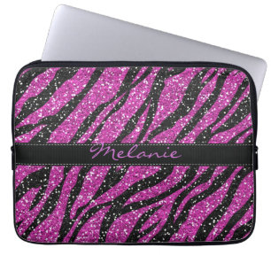 Housse Pour Ordinateur Portable Parties scintillant violet Zebra Imprimer Monogram