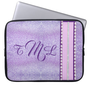 Housse Pour Ordinateur Portable Parties scintillant violette
