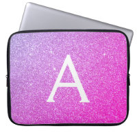 Parties scintillant violette et rose et monogramme