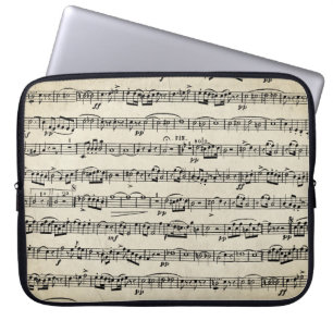 Housse Pour Ordinateur Portable Partition sur papier Vintage
