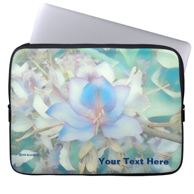 Housse Pour Ordinateur Portable Pastel Blue Blossom (Devant)