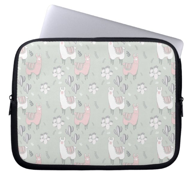 Housse Pour Ordinateur Portable Pastel Llama Motif (Devant)