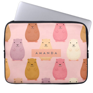 Housse Pour Ordinateur Portable Pastel personnalisé Cute Capybara Motif