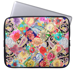 Housse Pour Ordinateur Portable Pastel rose motif sans couture branche de ressort 