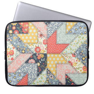 Housse Pour Ordinateur Portable Patchwork Floral : Ornement Vintage