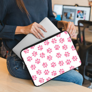 Housse Pour Ordinateur Portable Patrouilles De Doodle, Paws De Chien, Paws Roses