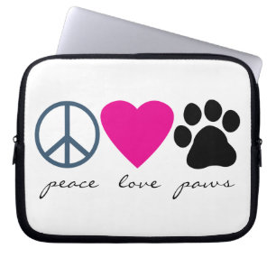 Housse Pour Ordinateur Portable Pattes d'amour de paix