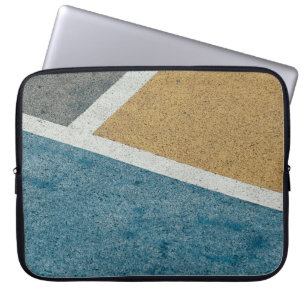 Housse Pour Ordinateur Portable Pavé peint gris, jaune et bleu
