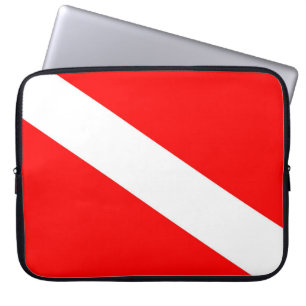 Housse Pour Ordinateur Portable pavillon plongeur rouge diagonal symbole de plongé