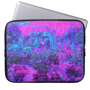 Housse Pour Ordinateur Portable Paysage Impressionniste Rose et Bleu Chaud Tripant