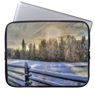 Housse Pour Ordinateur Portable Paysage naturel de Cariboo Sunrise hivernale