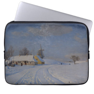 Housse Pour Ordinateur Portable Paysage neigeux en hiver (par H.A. Brendekilde)