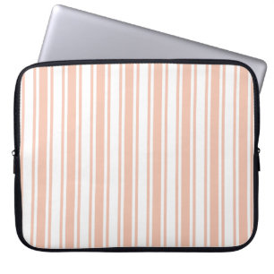 Housse Pour Ordinateur Portable Peach and white candy stripes