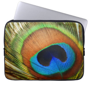 Housse Pour Ordinateur Portable Peacock Feather Close-up photo