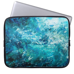 Housse Pour Ordinateur Portable Peinture à l'huile abstraite montrant des vagues d