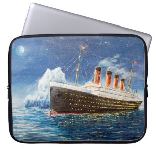 Housse Pour Ordinateur Portable peinture à l'huile sur Titanic et iceberg dans l'o
