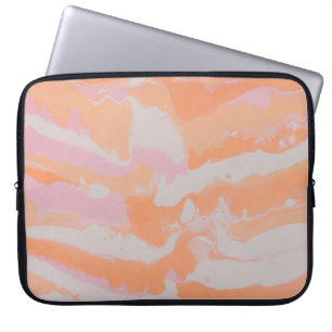 HOUSSE POUR ORDINATEUR PORTABLE PEINTURE ABSTRAITE BLEUE ET BLANCHE 2