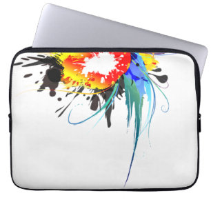 Housse Pour Ordinateur Portable Peinture Abstraite de perroquets sauvages