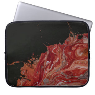 Housse Pour Ordinateur Portable Peinture abstraite rouge et blanche