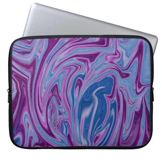 Housse Pour Ordinateur Portable Peinture abstraite violette et bleue (Devant)