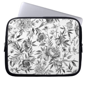 Housse Pour Ordinateur Portable Peinture botanique florale aquarelle de chinoiseri