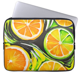 Housse Pour Ordinateur Portable Peinture d'agrumes dynamique