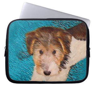 Housse Pour Ordinateur Portable Peinture de chiot Terrier Fox - Art de chien origi