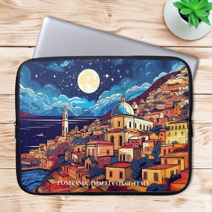 Housse Pour Ordinateur Portable Peinture de Positano Côte Amalfi Italie Art Travel
