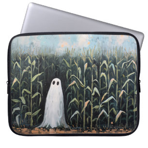 Housse Pour Ordinateur Portable Peinture de terrain de maïs fantôme lunaire