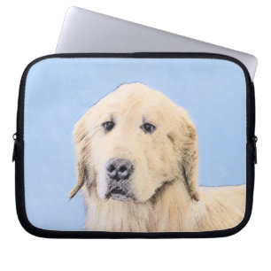 Housse Pour Ordinateur Portable Peinture Golden Retriever - Joli art original chie