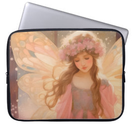 Housse Pour Ordinateur Portable Peinture Imaginaire Fée Rose Cute