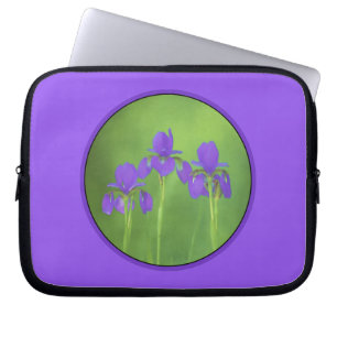 Housse Pour Ordinateur Portable Peinture Iris Violet - Art Fleur Originale
