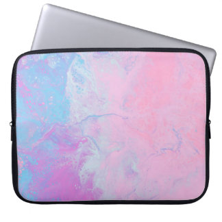 HOUSSE POUR ORDINATEUR PORTABLE PEINTURE PASTEL ET BLEU