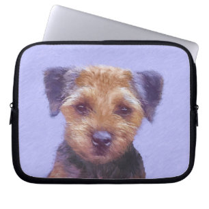 Housse Pour Ordinateur Portable Peinture sur la frontière de Terrier - jolie art o