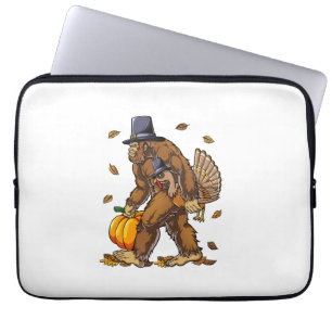 Housse Pour Ordinateur Portable Pèlerin de Bigfoot Turquie Citrouille de Thanksgiv