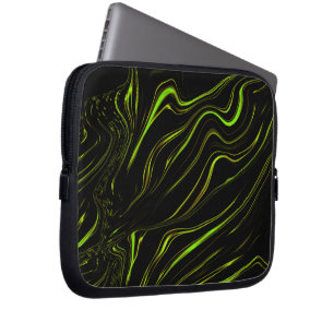 Housse Pour Ordinateur Portable Pelouse dorée, vert ondulé longues traces sur fond